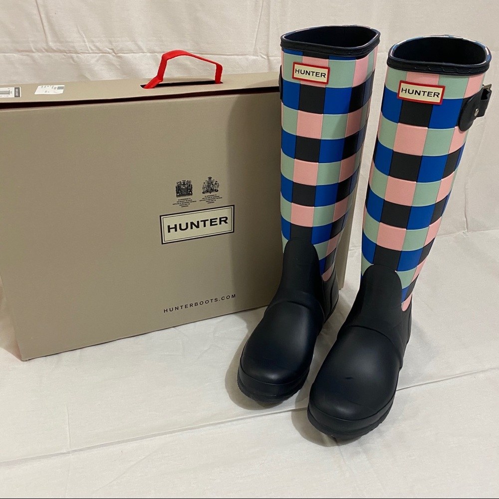 Hunter Multicolor Checkered Winter & Rain Boots